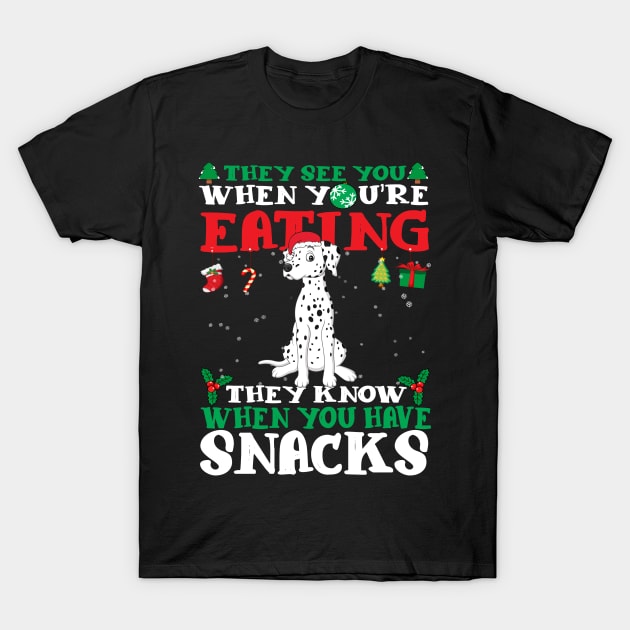 Christmas Dog Eating Snacks T-Shirt by CyberpunkTees